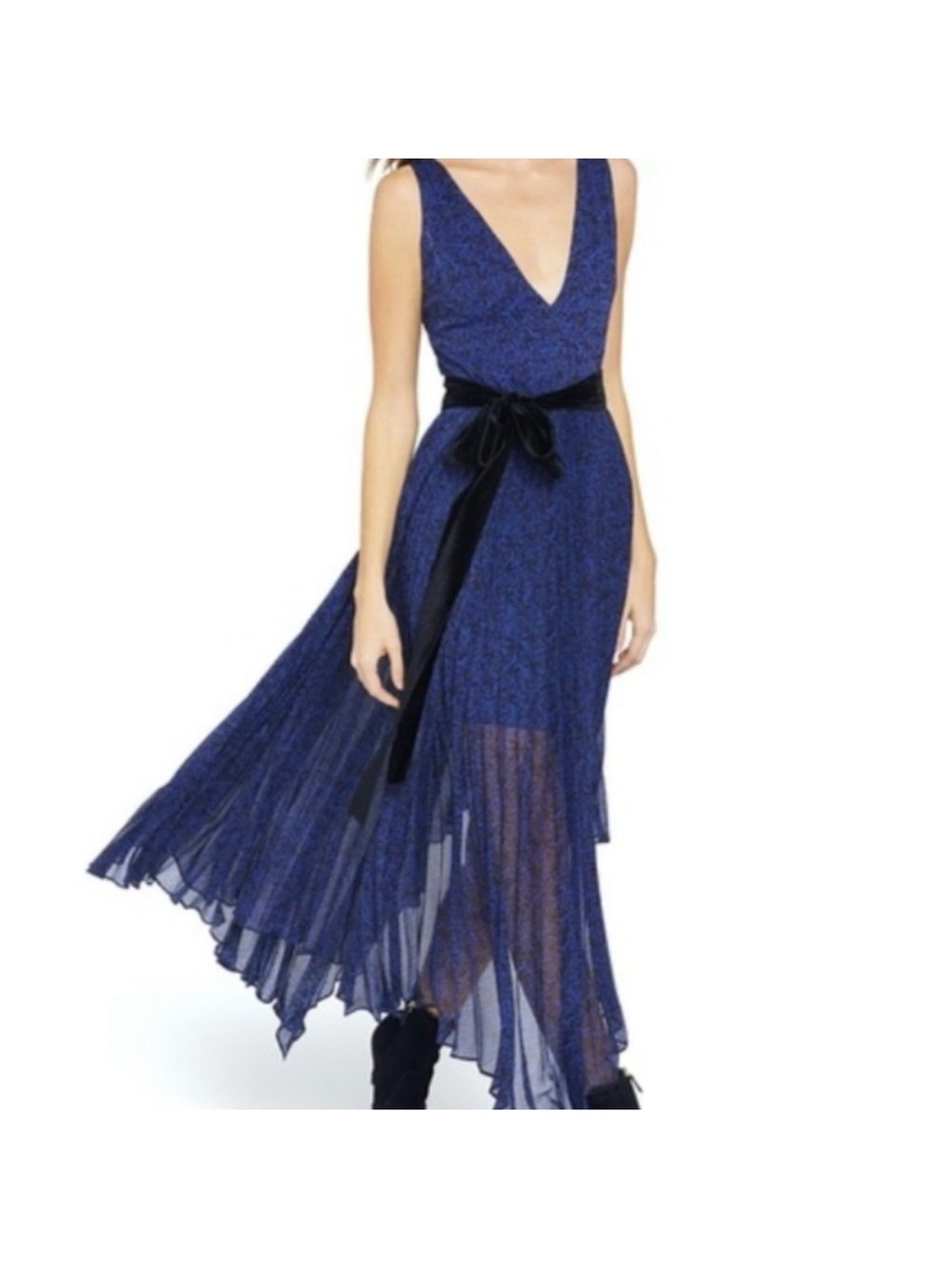 Alice + Olivia Elegant Floral Asymmetrical Purple Women's Dress